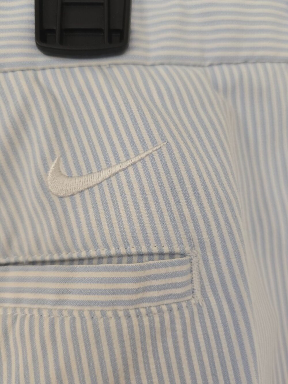 Nike Golf Men's Performance Flat Front Shorts Blue White Striped Logo Size 36 - Picture 6 of 8